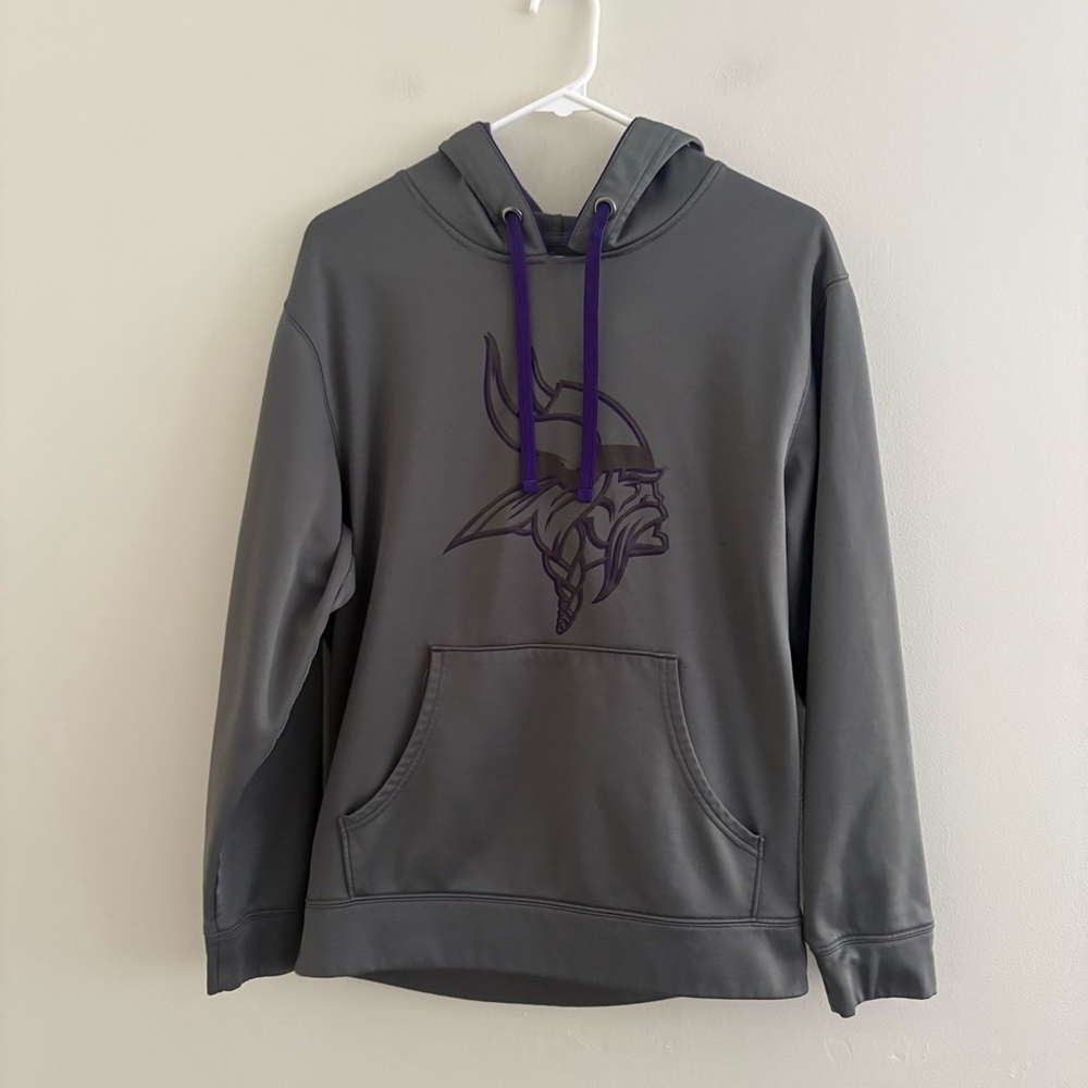 NFL Team Apparel Adult Small Minnesota Viking Sweatshirt Grey Purple Football